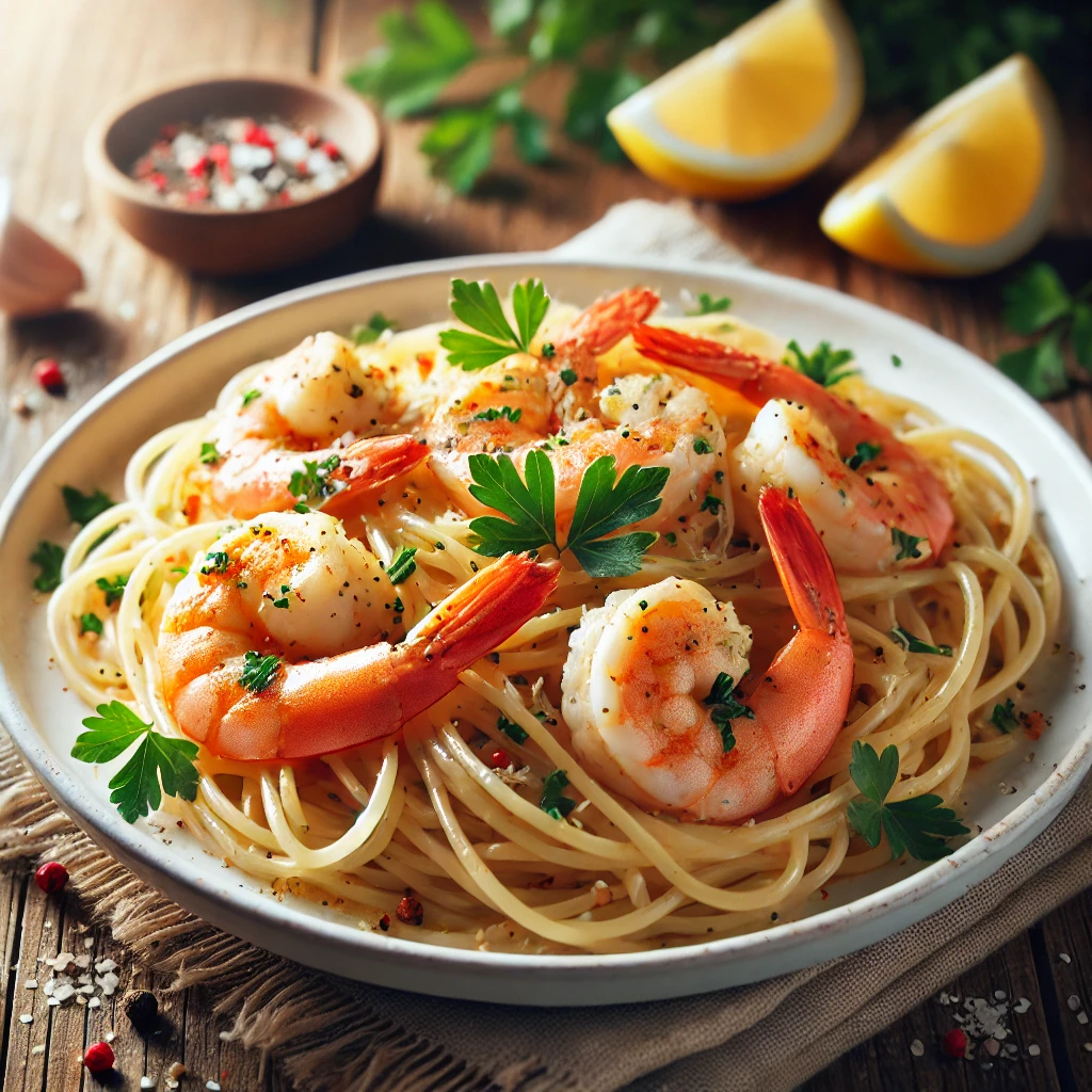 Lemon Garlic Shrimp Pasta